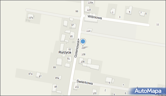 Rurzyca, Goleniowska, 110, mapa Rurzyca