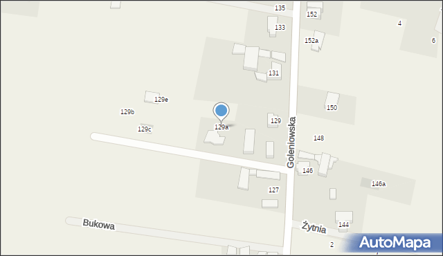 Rurzyca, Goleniowska, 129a, mapa Rurzyca