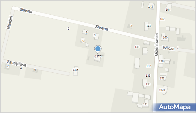 Rurzyca, Goleniowska, 137D, mapa Rurzyca