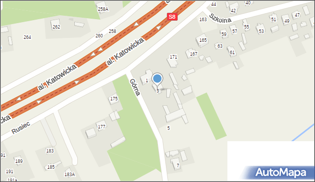 Rusiec, Górna, 3, mapa Rusiec