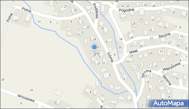 Rybna, Górna, 15, mapa Rybna