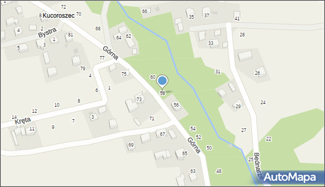Rybna, Górna, 58, mapa Rybna
