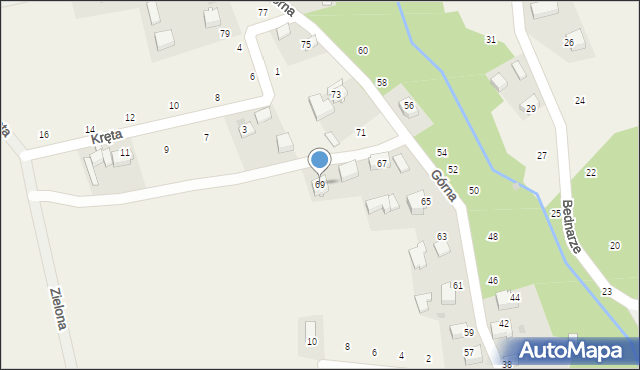 Rybna, Górna, 69, mapa Rybna