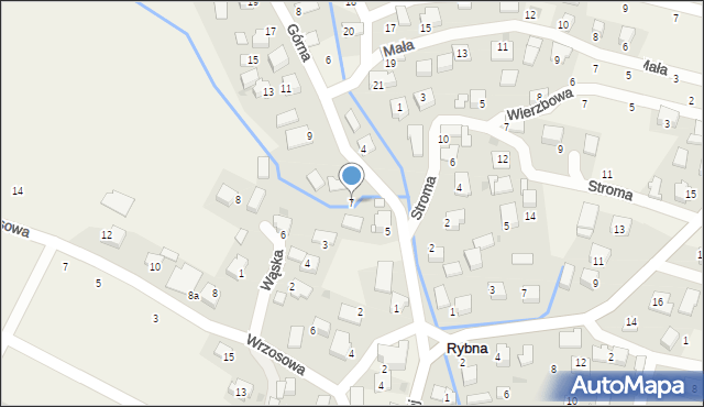 Rybna, Górna, 7, mapa Rybna