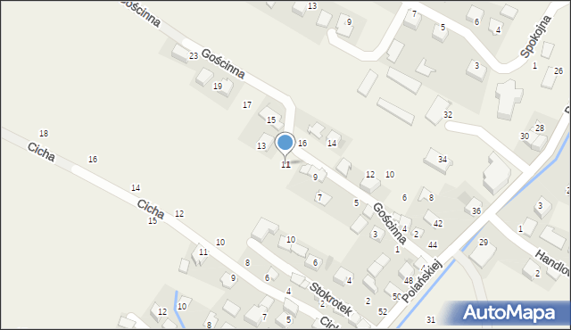 Rybna, Gościnna, 11, mapa Rybna