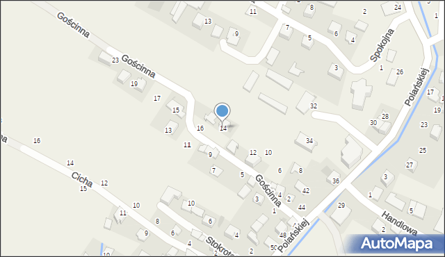 Rybna, Gościnna, 14, mapa Rybna