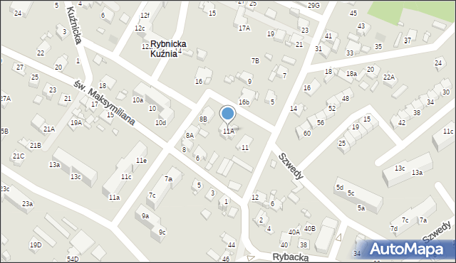 Rybnik, Golejowska, 11A, mapa Rybnika