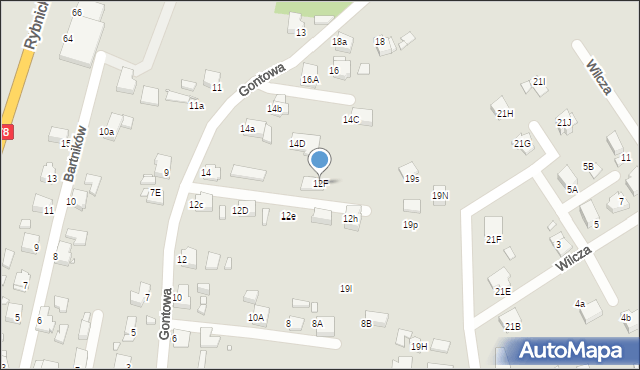 Rybnik, Gontowa, 12F, mapa Rybnika