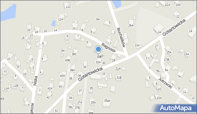 Rybnik, Gotartowicka, 32B, mapa Rybnika