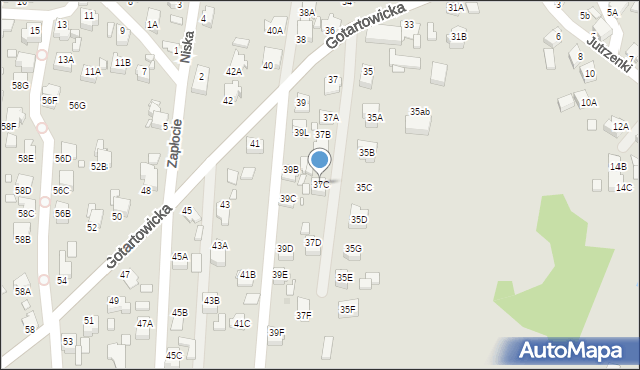 Rybnik, Gotartowicka, 37C, mapa Rybnika