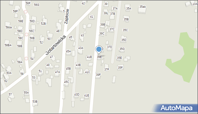 Rybnik, Gotartowicka, 39E, mapa Rybnika