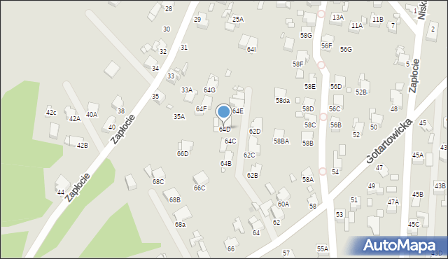Rybnik, Gotartowicka, 64D, mapa Rybnika