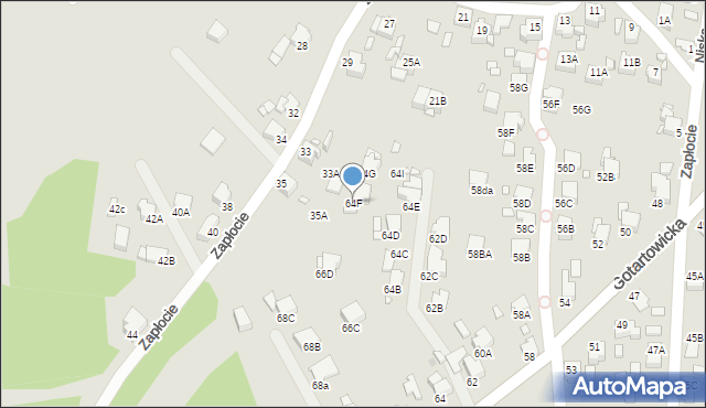 Rybnik, Gotartowicka, 64F, mapa Rybnika