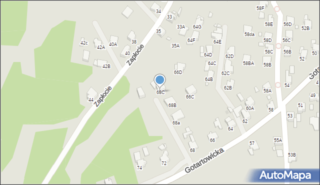 Rybnik, Gotartowicka, 68C, mapa Rybnika