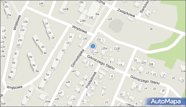 Rybnik, Górniczego Stanu, 1, mapa Rybnika