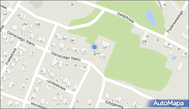 Rybnik, Górniczego Stanu, 19, mapa Rybnika