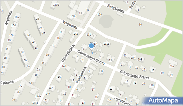 Rybnik, Górniczego Stanu, 3, mapa Rybnika