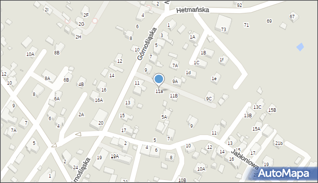 Rybnik, Górnośląska, 11a, mapa Rybnika