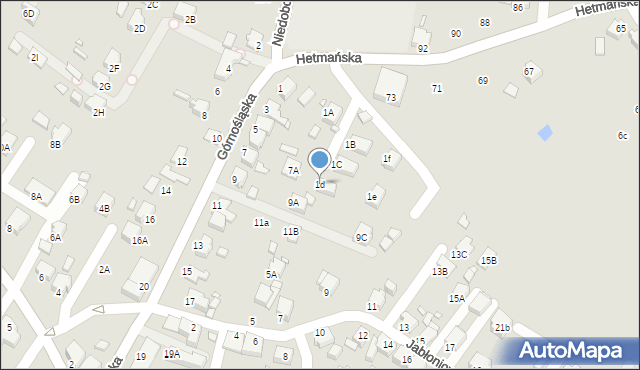 Rybnik, Górnośląska, 1d, mapa Rybnika