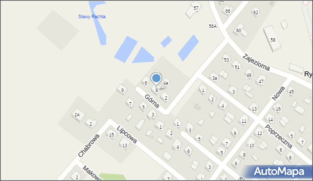 Rybno, Górna, 4, mapa Rybno