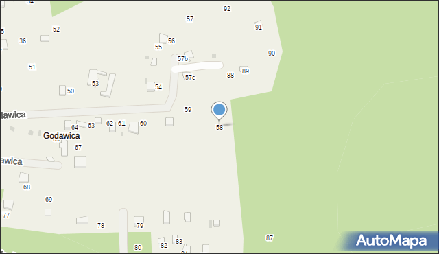 Ryczówek, Godawica, 58, mapa Ryczówek