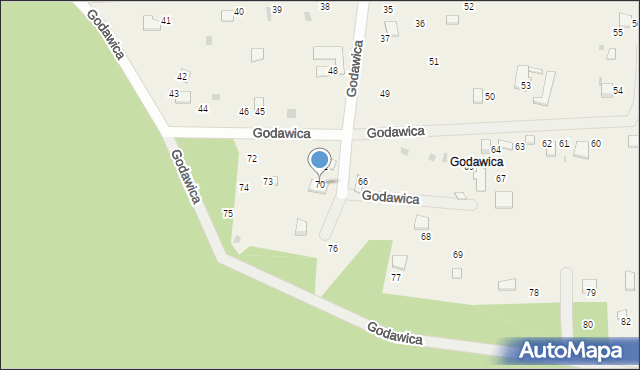 Ryczówek, Godawica, 70, mapa Ryczówek