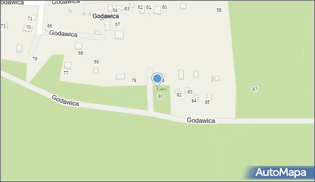 Ryczówek, Godawica, 81, mapa Ryczówek