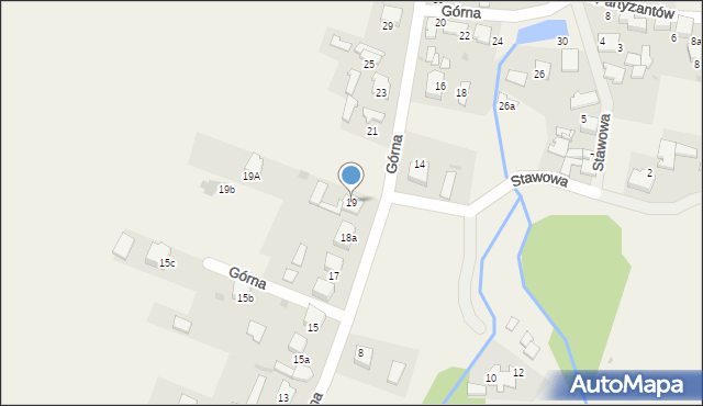 Ryczówek, Górna, 19, mapa Ryczówek