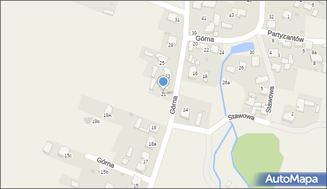 Ryczówek, Górna, 21, mapa Ryczówek