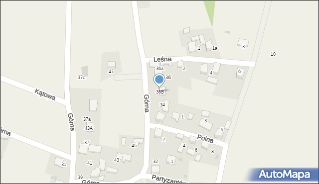 Ryczówek, Górna, 36B, mapa Ryczówek