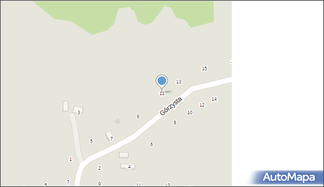 Ryglice, Górzysta, 11, mapa Ryglice