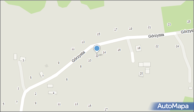 Ryglice, Górzysta, 12, mapa Ryglice