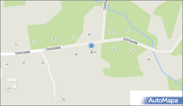 Ryglice, Górzysta, 30, mapa Ryglice