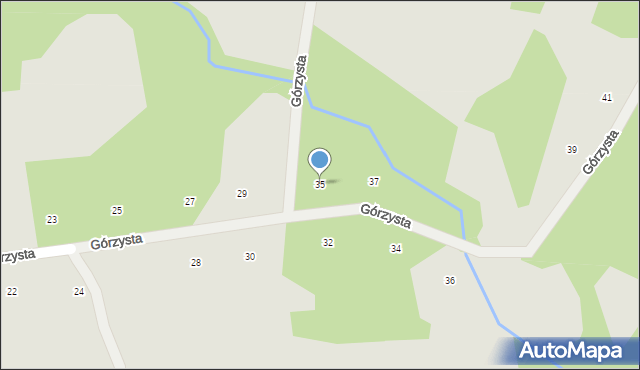 Ryglice, Górzysta, 35, mapa Ryglice