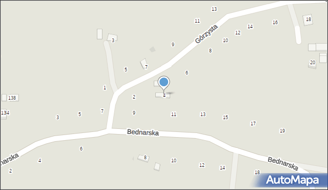 Ryglice, Górzysta, 4, mapa Ryglice