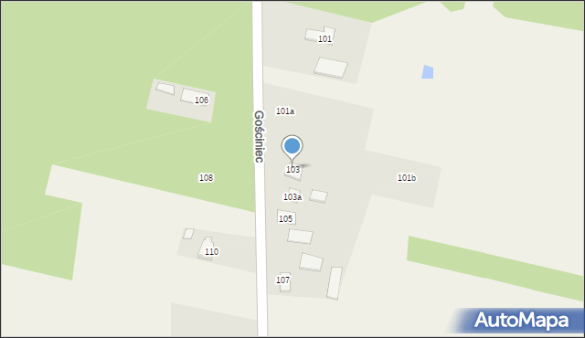 Rzeczyca, Gościniec, 103, mapa Rzeczyca