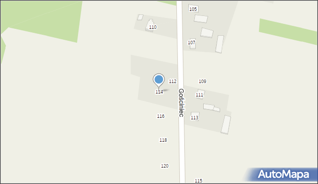 Rzeczyca, Gościniec, 114, mapa Rzeczyca