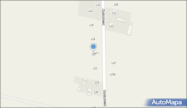 Rzeczyca, Gościniec, 120, mapa Rzeczyca