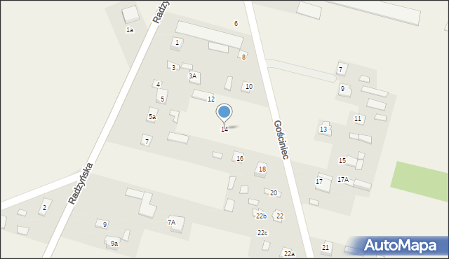 Rzeczyca, Gościniec, 14, mapa Rzeczyca