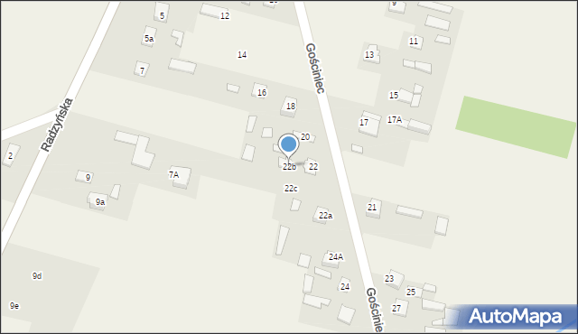 Rzeczyca, Gościniec, 22b, mapa Rzeczyca