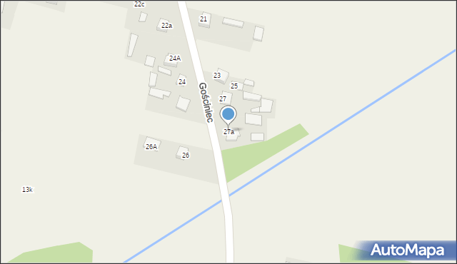 Rzeczyca, Gościniec, 27a, mapa Rzeczyca
