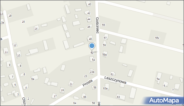 Rzeczyca, Gościniec, 52, mapa Rzeczyca