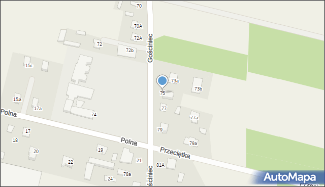 Rzeczyca, Gościniec, 75, mapa Rzeczyca