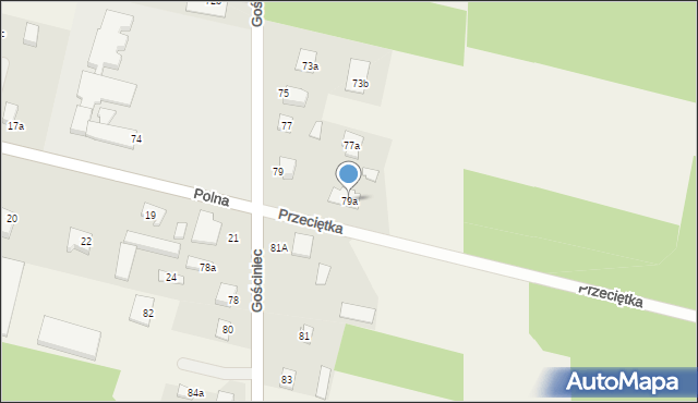 Rzeczyca, Gościniec, 79a, mapa Rzeczyca