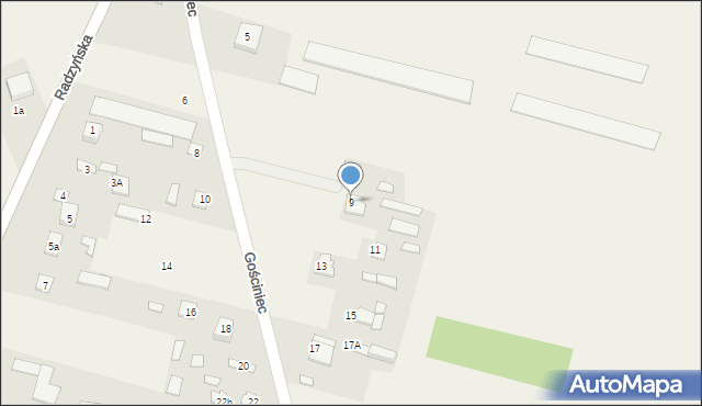 Rzeczyca, Gościniec, 9, mapa Rzeczyca