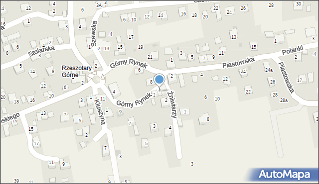 Rzeszotary, Górny Rynek, 1a, mapa Rzeszotary