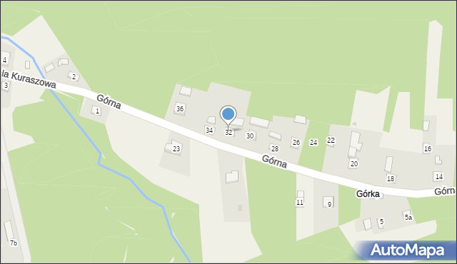 Rzuców, Górna, 32, mapa Rzuców