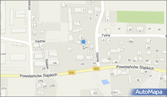 Sadów, Górna, 1a, mapa Sadów