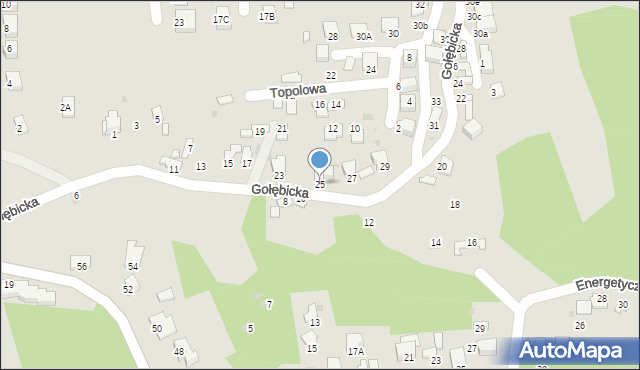 Sandomierz, Gołębicka, 25, mapa Sandomierza