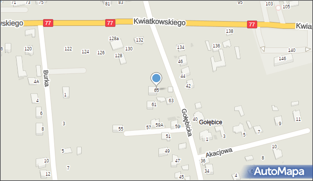 Sandomierz, Gołębicka, 65, mapa Sandomierza